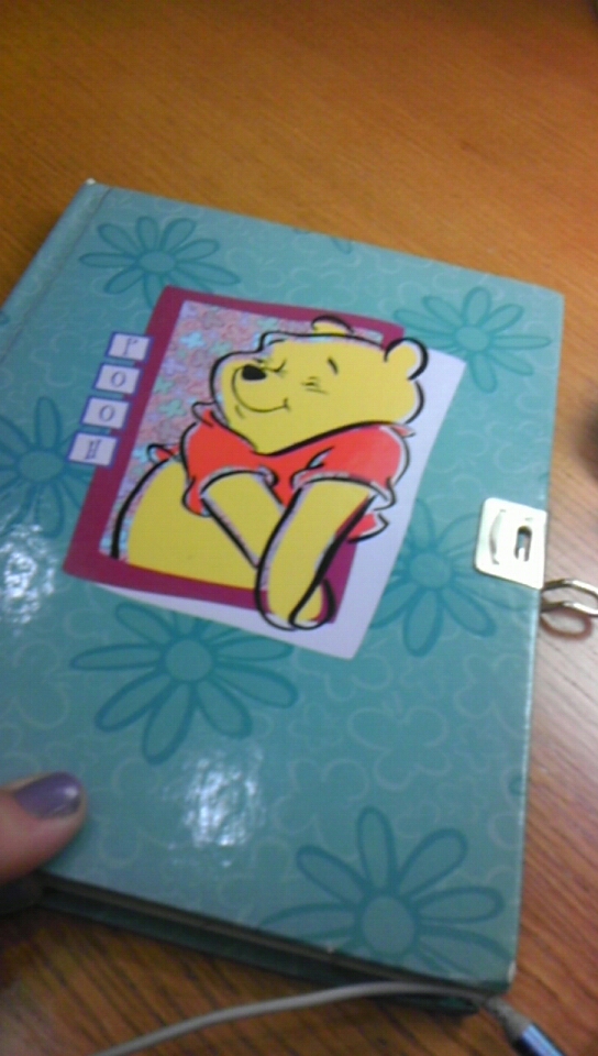 My diary, aka "Genna" circa 1998. I bet most literary geniuses start by writing in Pooh journals, right?