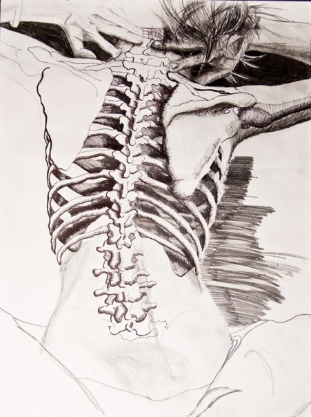 "Show Your Bones"200818"x24"Graphite, Ink, Sharpie on paper