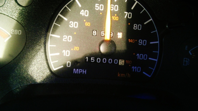 Hush. It was a straight road. 150,000mi deserves a damn picture because Facebook.